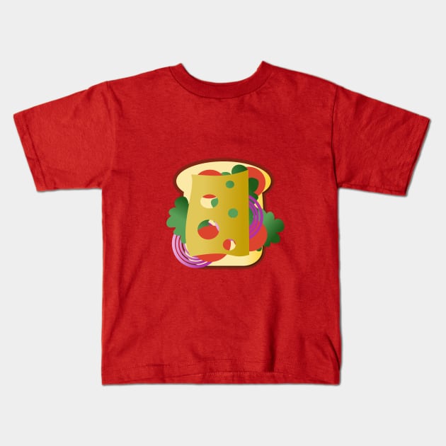 Swiss Cheese Sandwich Kids T-Shirt by Janremi